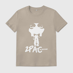 Футболка хлопковая мужская 2Pac: All Eyez On Me, цвет: миндальный
