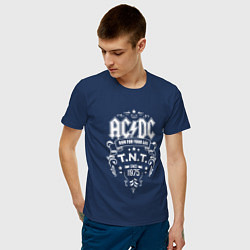 Футболка хлопковая мужская AC/DC: Run For Your Life, цвет: тёмно-синий — фото 2