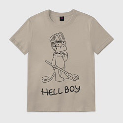 Футболка хлопковая мужская Bart: Hell Boy, цвет: миндальный