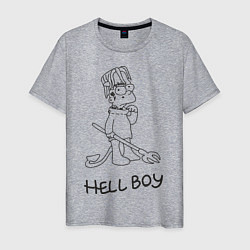 Футболка хлопковая мужская Bart: Hell Boy, цвет: меланж