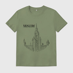 Футболка хлопковая мужская Moscow MSU, цвет: авокадо