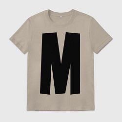 Футболка хлопковая мужская Мы(М), цвет: миндальный