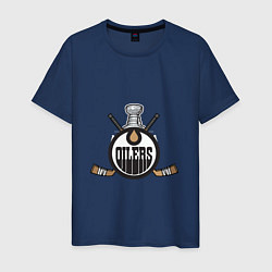 Футболка хлопковая мужская Edmonton Oilers Hockey, цвет: тёмно-синий