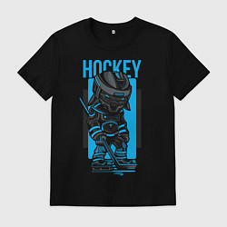 Футболка хлопковая мужская Ice Hockey, цвет: черный