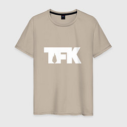 Футболка хлопковая мужская TFK: White Logo, цвет: миндальный