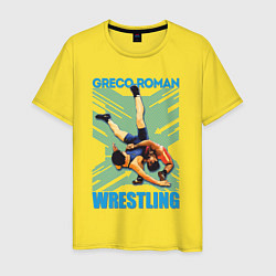 Футболка хлопковая мужская Greco-roman wrestling, цвет: желтый