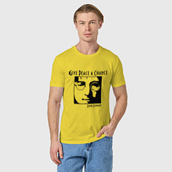 Футболка хлопковая мужская Give Peace a Chance, цвет: желтый — фото 2