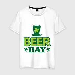 Футболка хлопковая мужская Beer day, цвет: белый