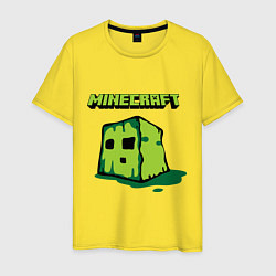 Футболка хлопковая мужская Minecraft Creeper, цвет: желтый