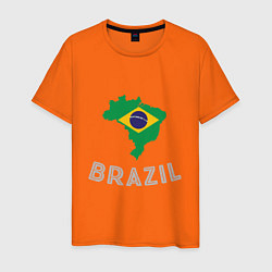 Футболка хлопковая мужская Brazil Country цвета оранжевый — фото 1