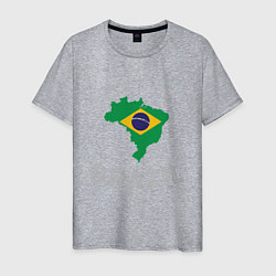 Футболка хлопковая мужская Brazil Country, цвет: меланж