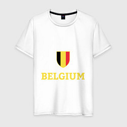 Футболка хлопковая мужская Belgium, цвет: белый