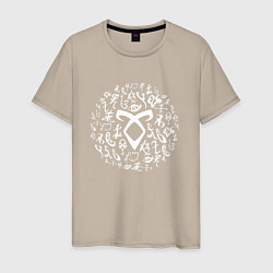 Футболка хлопковая мужская Shadowhunters Runes, цвет: миндальный