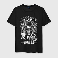 Футболка хлопковая мужская The Smarter & The Lucker, цвет: черный