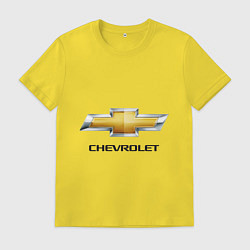 Футболка хлопковая мужская Chevrolet логотип, цвет: желтый