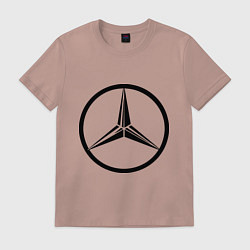 Футболка хлопковая мужская Mercedes-Benz logo, цвет: пыльно-розовый