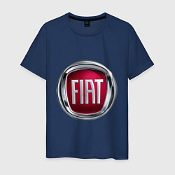 Футболка хлопковая мужская FIAT logo цвета тёмно-синий — фото 1