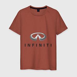 Футболка хлопковая мужская Logo Infiniti, цвет: кирпичный