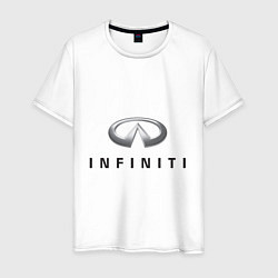 Футболка хлопковая мужская Logo Infiniti, цвет: белый