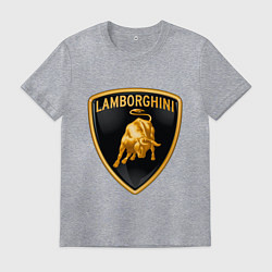 Футболка хлопковая мужская Lamborghini logo, цвет: меланж