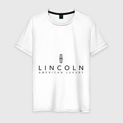 Футболка хлопковая мужская Lincoln logo, цвет: белый