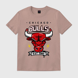 Футболка хлопковая мужская Chicago Bulls est. 1966, цвет: пыльно-розовый