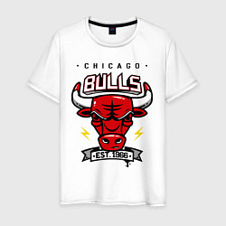 Футболка хлопковая мужская Chicago Bulls est. 1966, цвет: белый