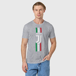 Футболка хлопковая мужская FC Juventus: Italy, цвет: меланж — фото 2