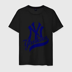 Футболка хлопковая мужская NY - Yankees, цвет: черный
