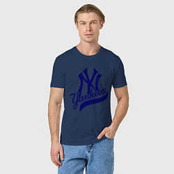 Футболка хлопковая мужская NY - Yankees, цвет: тёмно-синий — фото 2