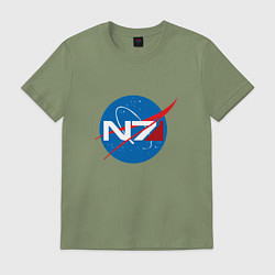 Футболка хлопковая мужская NASA N7, цвет: авокадо