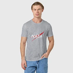 Футболка хлопковая мужская NASA: Space Arrow, цвет: меланж — фото 2