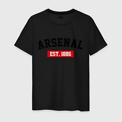 Футболка хлопковая мужская FC Arsenal Est. 1886, цвет: черный