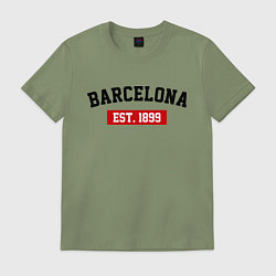 Футболка хлопковая мужская FC Barcelona Est. 1899, цвет: авокадо