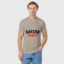 Футболка хлопковая мужская FC Bayern Est. 1900, цвет: миндальный — фото 2