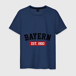 Футболка хлопковая мужская FC Bayern Est. 1900, цвет: тёмно-синий