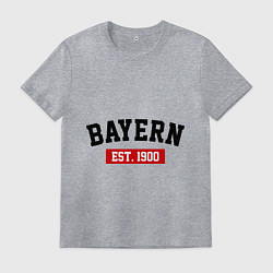Футболка хлопковая мужская FC Bayern Est. 1900, цвет: меланж
