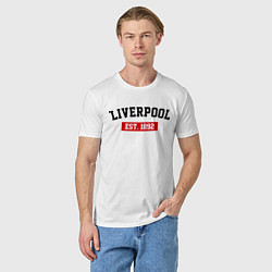 Футболка хлопковая мужская FC Liverpool Est. 1892, цвет: белый — фото 2