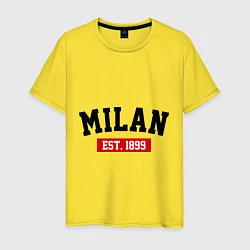 Футболка хлопковая мужская FC Milan Est. 1899, цвет: желтый