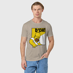 Футболка хлопковая мужская Homer D'OH!, цвет: миндальный — фото 2