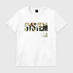 Футболка хлопковая мужская System of a Down, цвет: белый