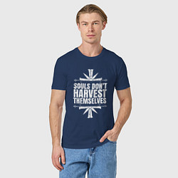 Футболка хлопковая мужская Harvest Themselves, цвет: тёмно-синий — фото 2