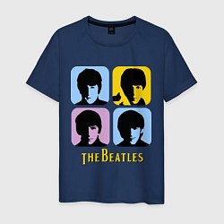 Футболка хлопковая мужская The Beatles: pop-art, цвет: тёмно-синий