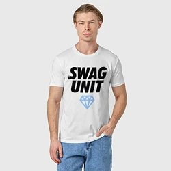 Футболка хлопковая мужская Swag Unit, цвет: белый — фото 2