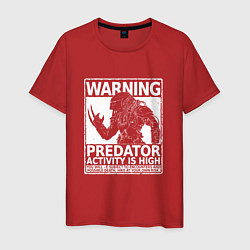 Футболка хлопковая мужская Predator Activity is High, цвет: красный
