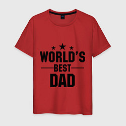 Футболка хлопковая мужская Worlds best DADDY, цвет: красный