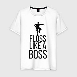 Футболка хлопковая мужская Floss like a boss, цвет: белый