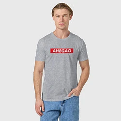 Футболка хлопковая мужская Ahegao x Supreme, цвет: меланж — фото 2