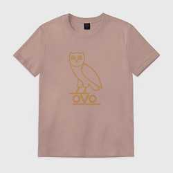 Футболка хлопковая мужская OVO Owl, цвет: пыльно-розовый