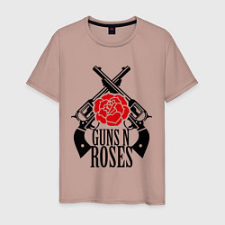 Футболка хлопковая мужская Guns n Roses: guns, цвет: пыльно-розовый